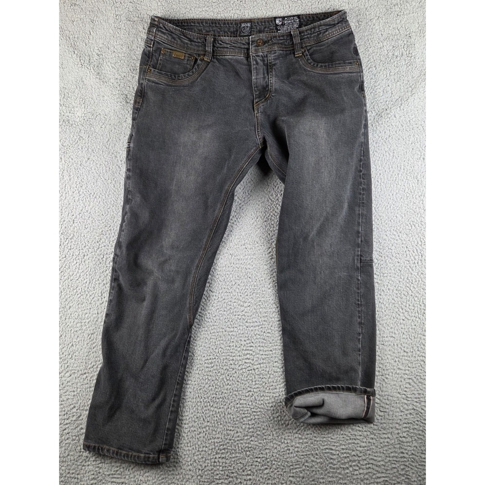 Kuhl‎ Jeans Mens 38x32 (37x32) Black Outlaw Selvage Denim Outdoor Cotton